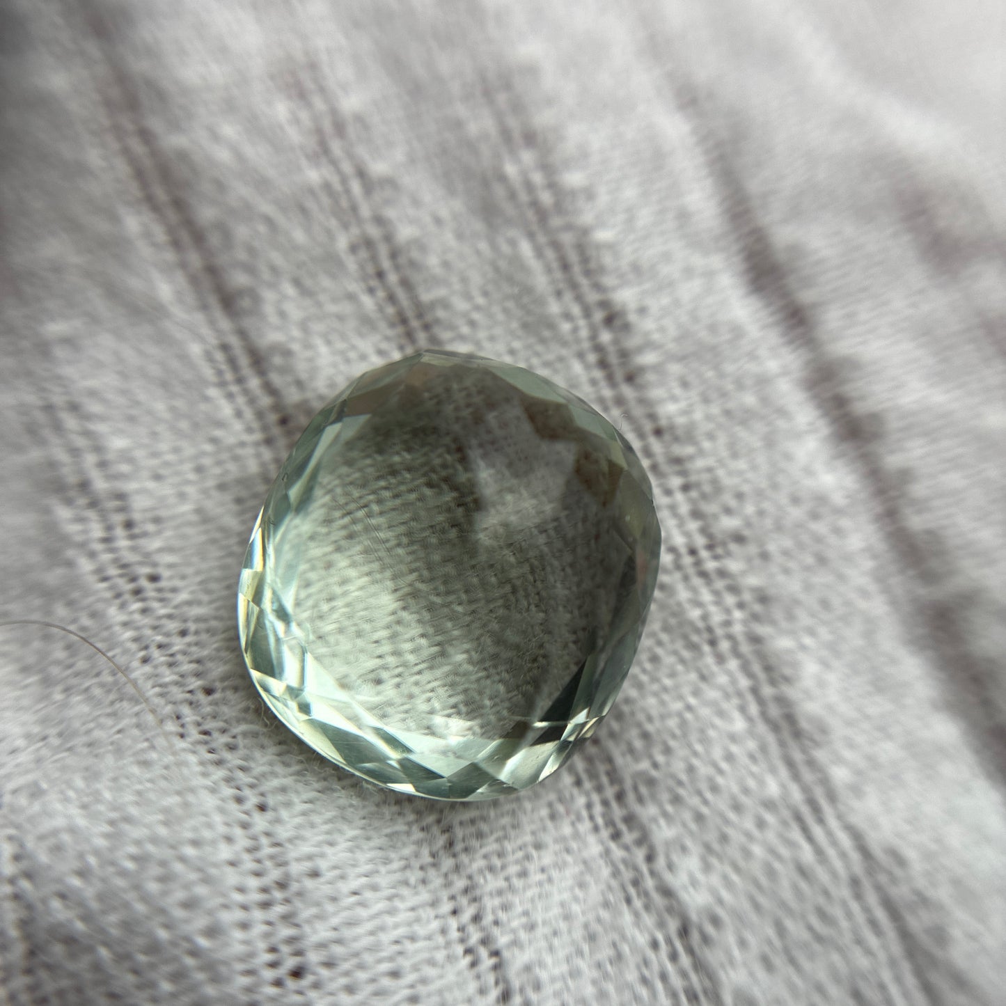 Light Green Cushion Cut Oval Tourmaline Almost 6 carats 11x10mm