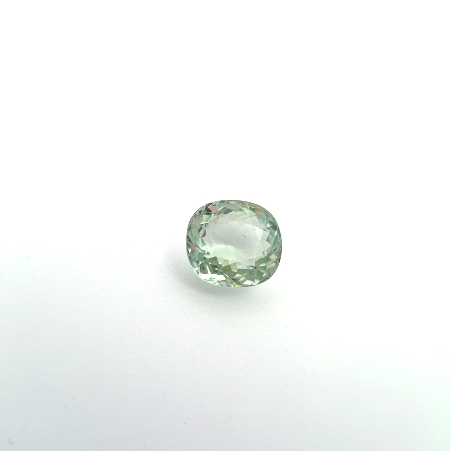 Light Green Cushion Cut Oval Tourmaline Almost 6 carats 11x10mm