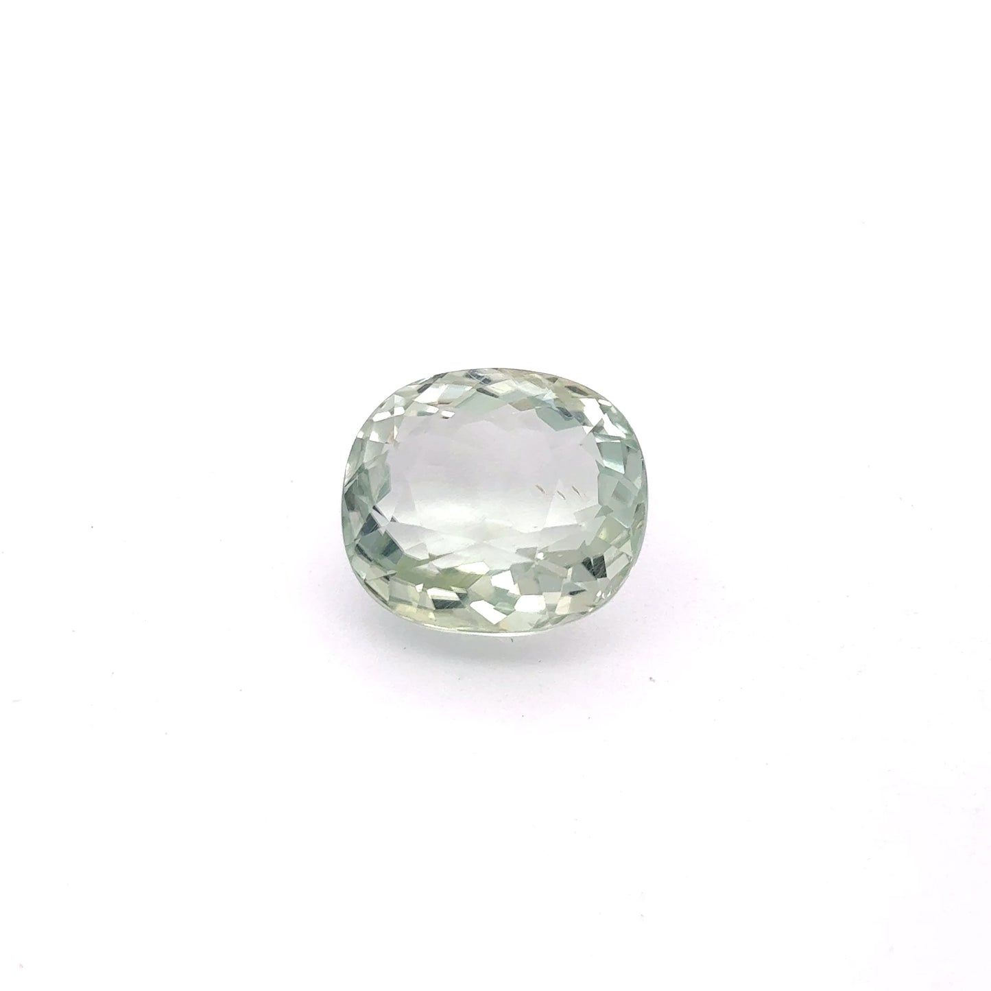 Light Green Cushion Cut Oval Tourmaline Almost 6 carats 11x10mm