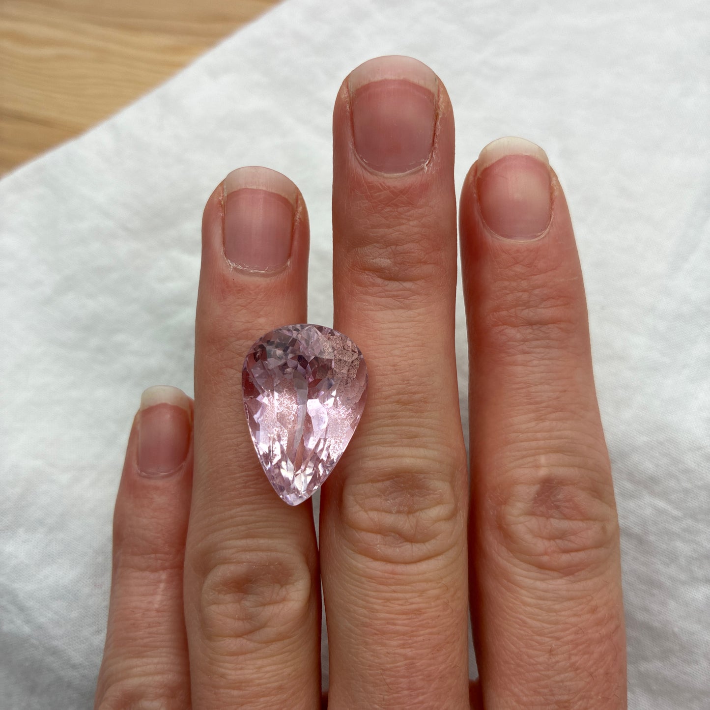 Large 23 Carat Kunzite Pear Cut 21x14.6mm