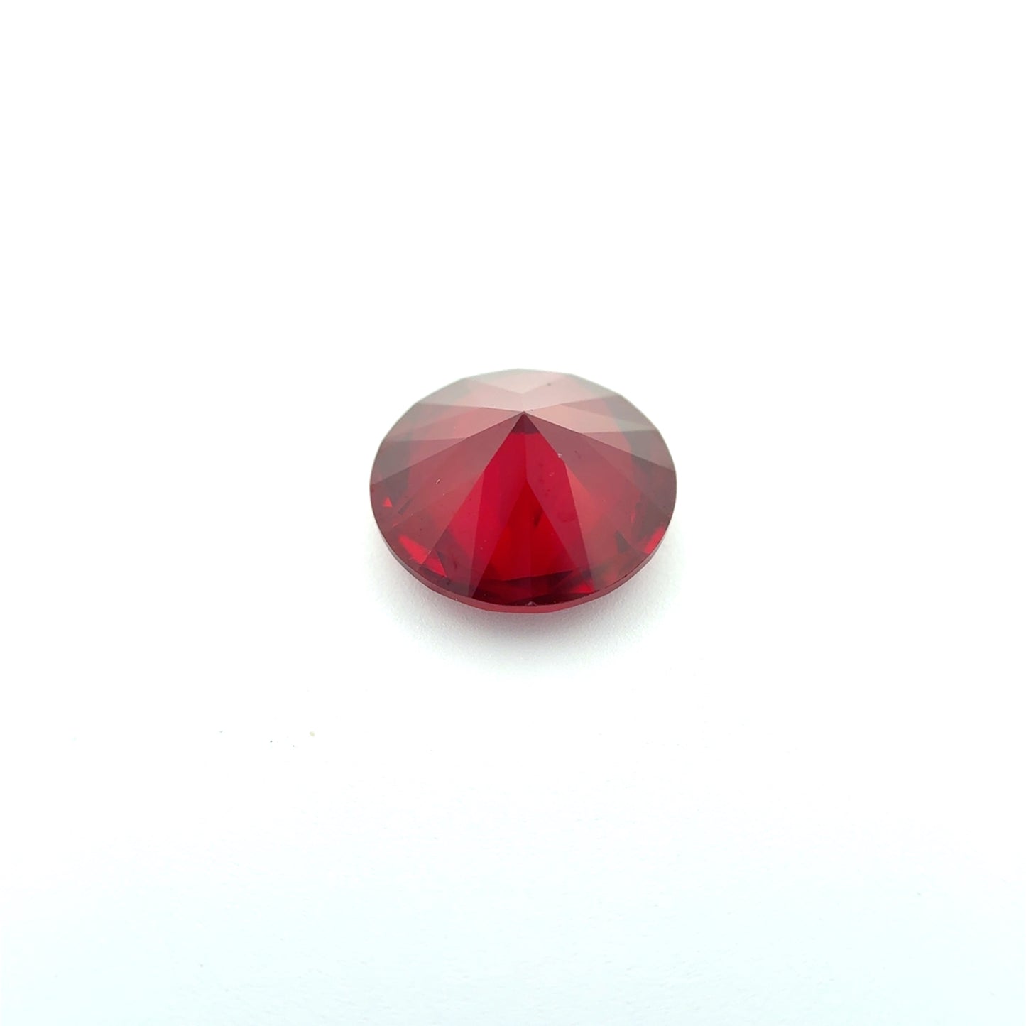12mm Round Lab Created Deep Red Ruby, 6.78 carat