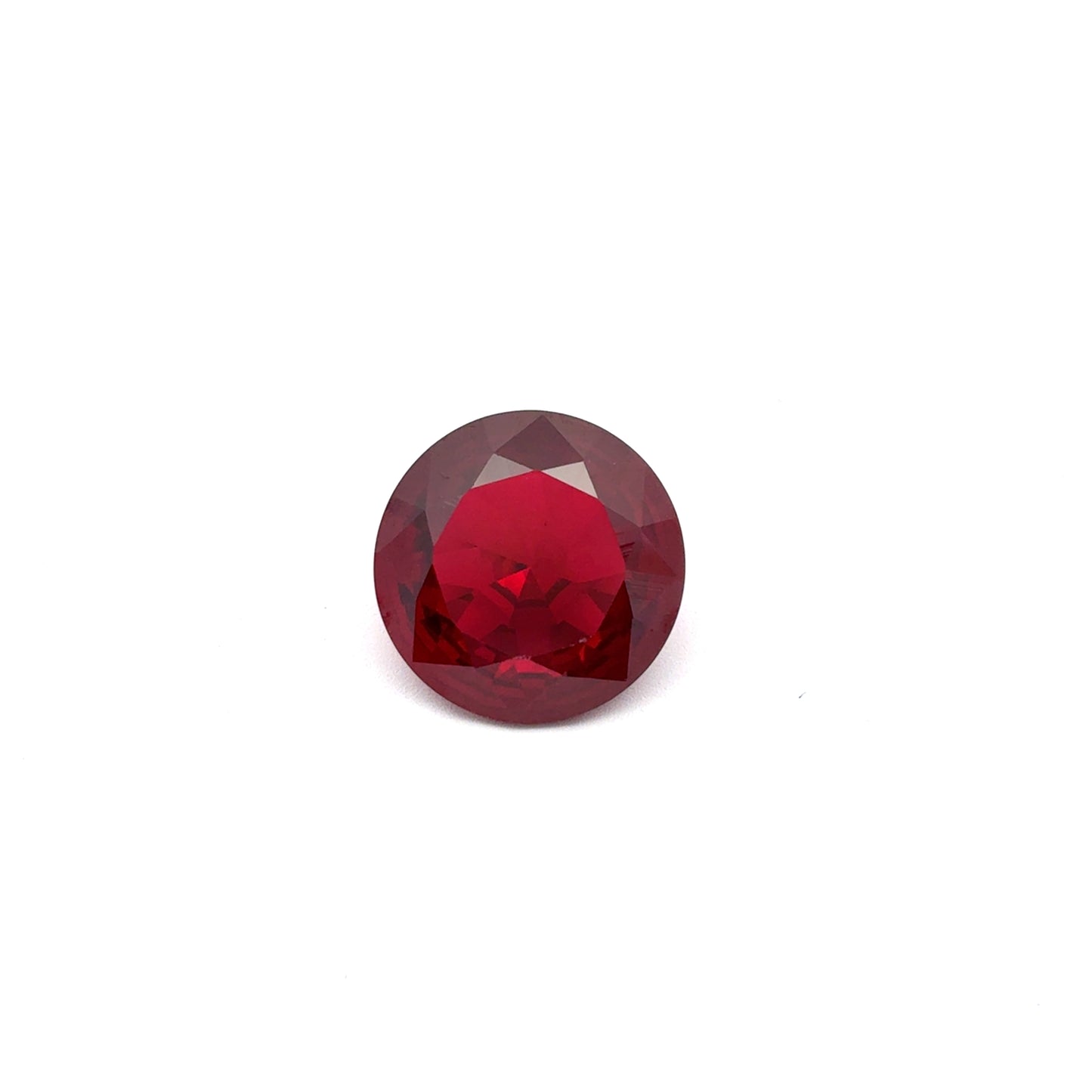 12mm Round Lab Created Deep Red Ruby, 6.78 carat