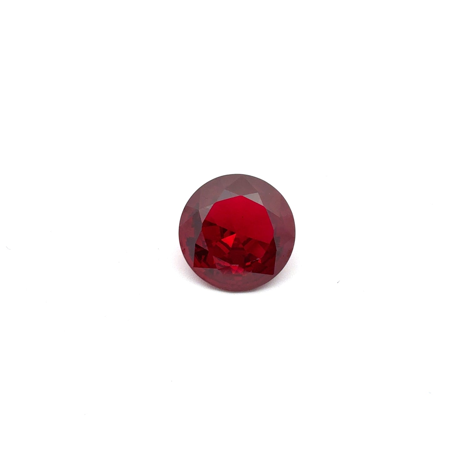 12mm Round Lab Created Deep Red Ruby, 6.78 carat