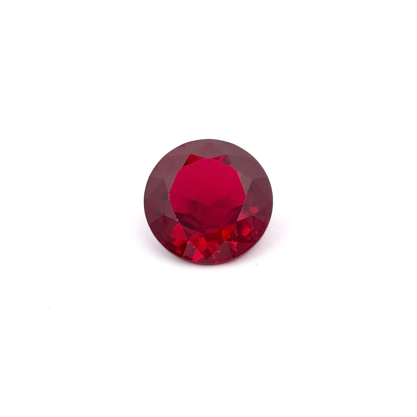 12mm Round Lab Created Deep Red Ruby, 6.78 carat