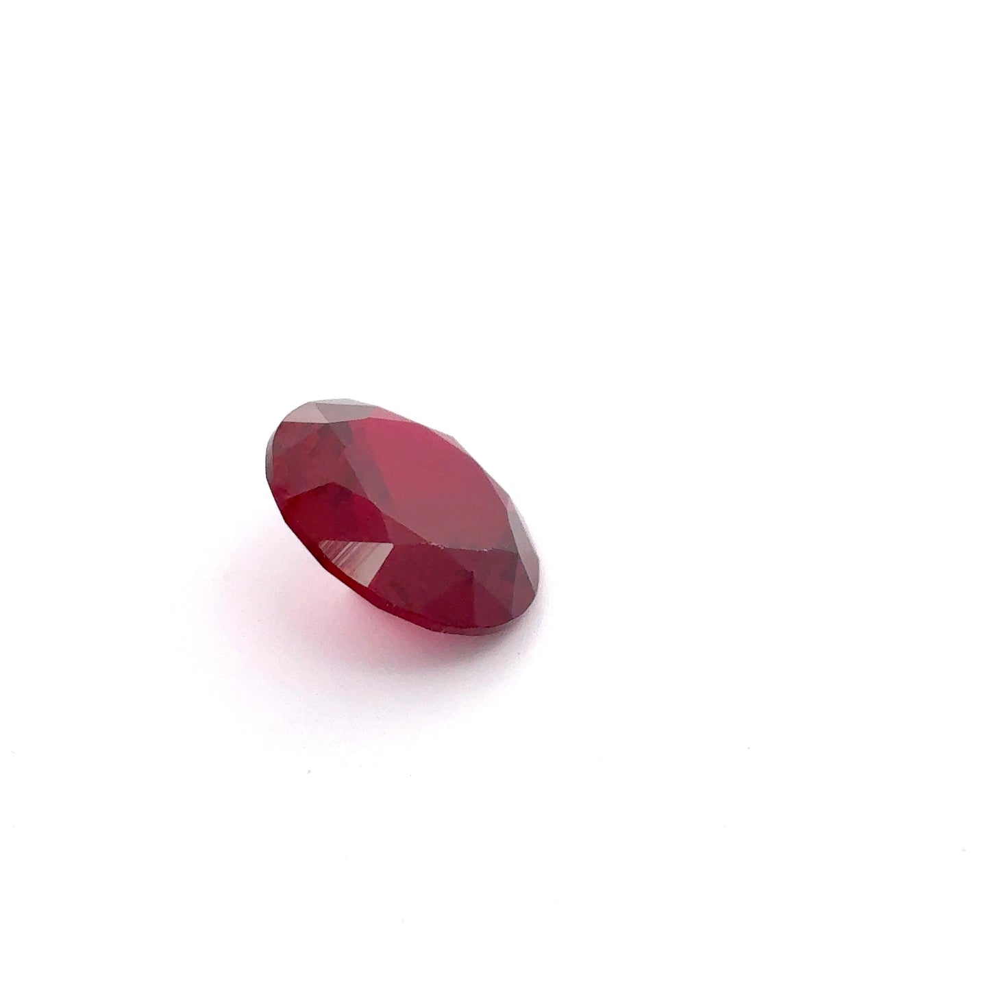 12mm Round Lab Created Deep Red Ruby, 6.78 carat