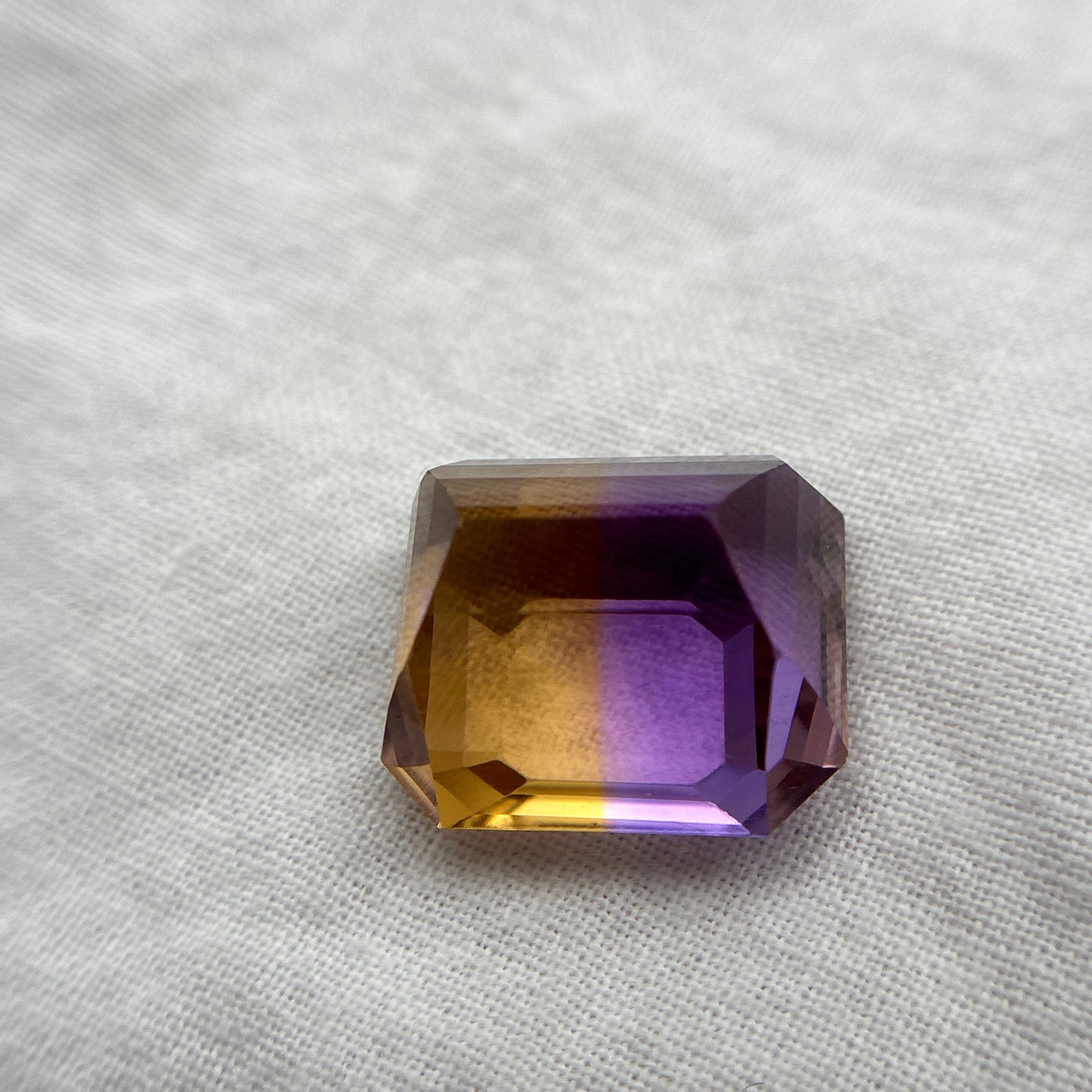 16 carat Ametrine, 15.5x14.6mm Emerald cut