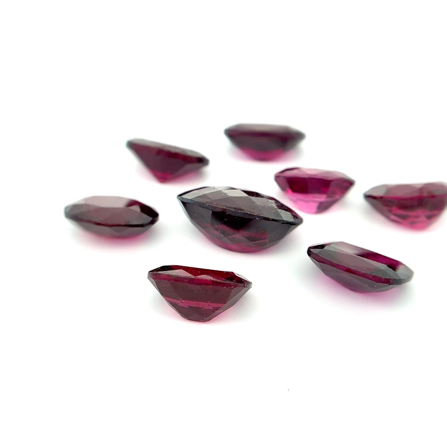 30 carats Lot of Reddish Purple Garnets, Worn 8 pieces, Faceted, Recycled, Chipped, Preformed Facet Rough