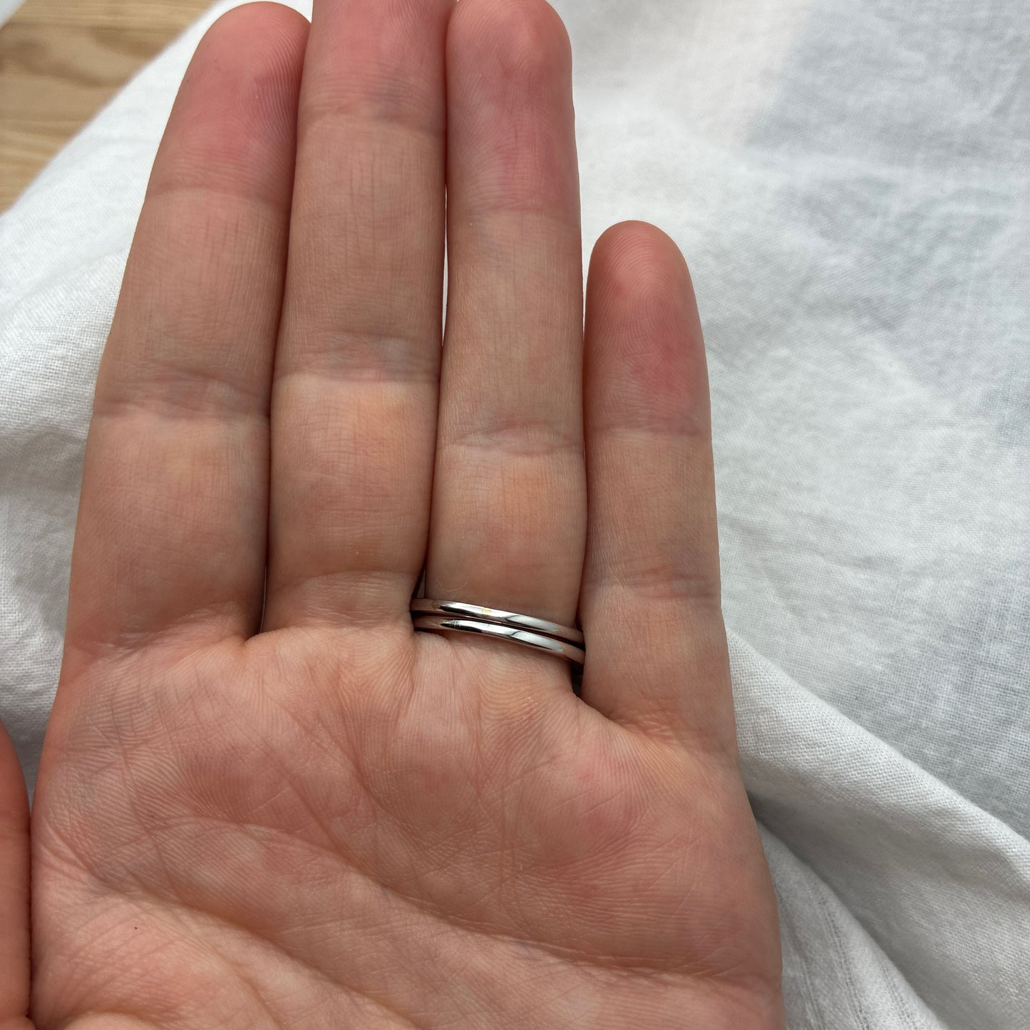 14k White Gold Diamond and Teal Green Sapphire Wedding Ring Set Size 7