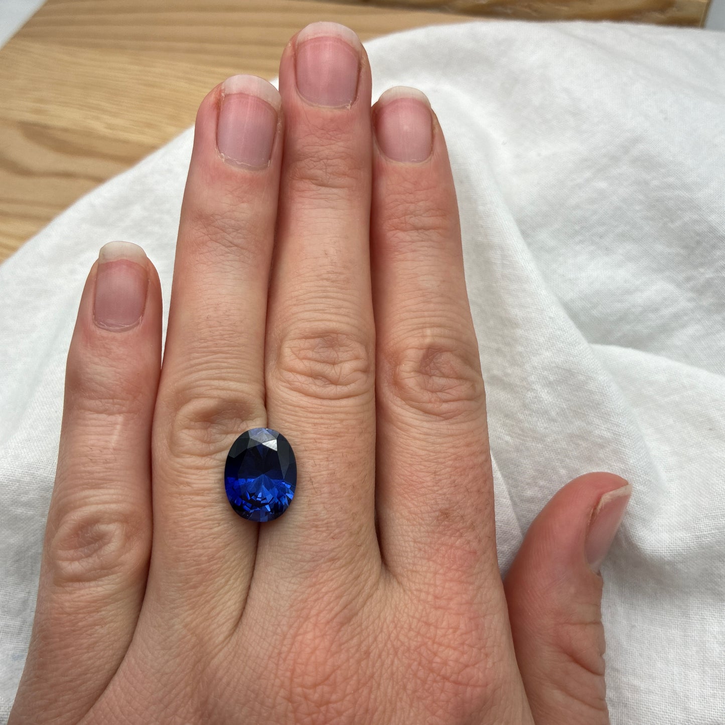 13x10mm Lab Blue Sapphire 6.26 carats