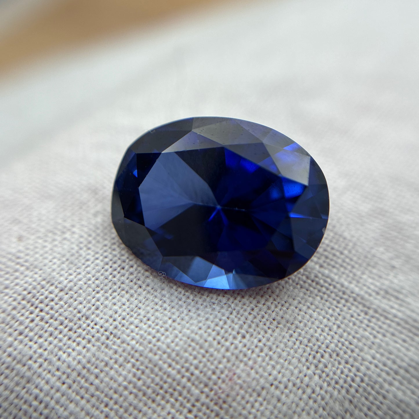13x10mm Lab Blue Sapphire 6.26 carats