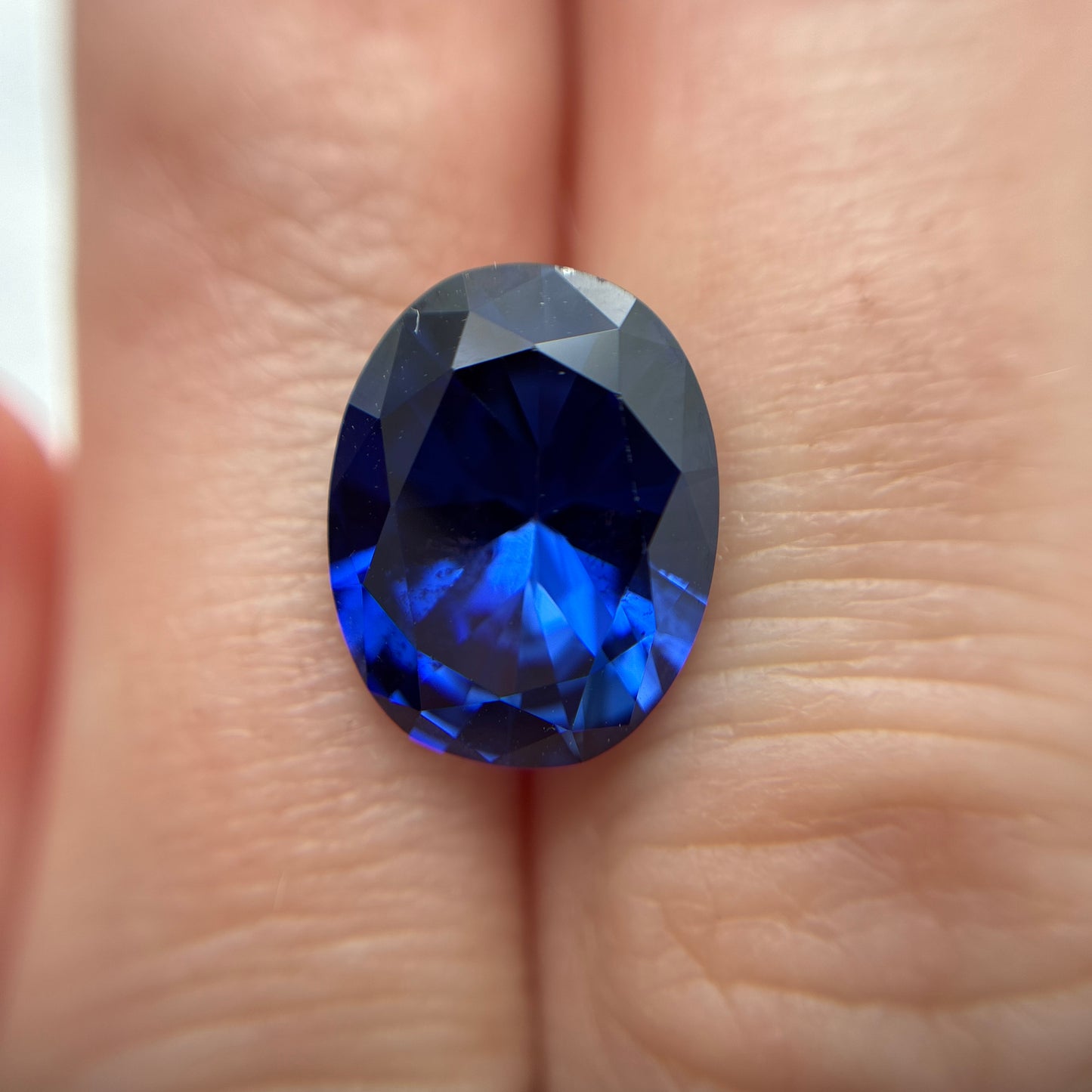13x10mm Lab Blue Sapphire 6.26 carats