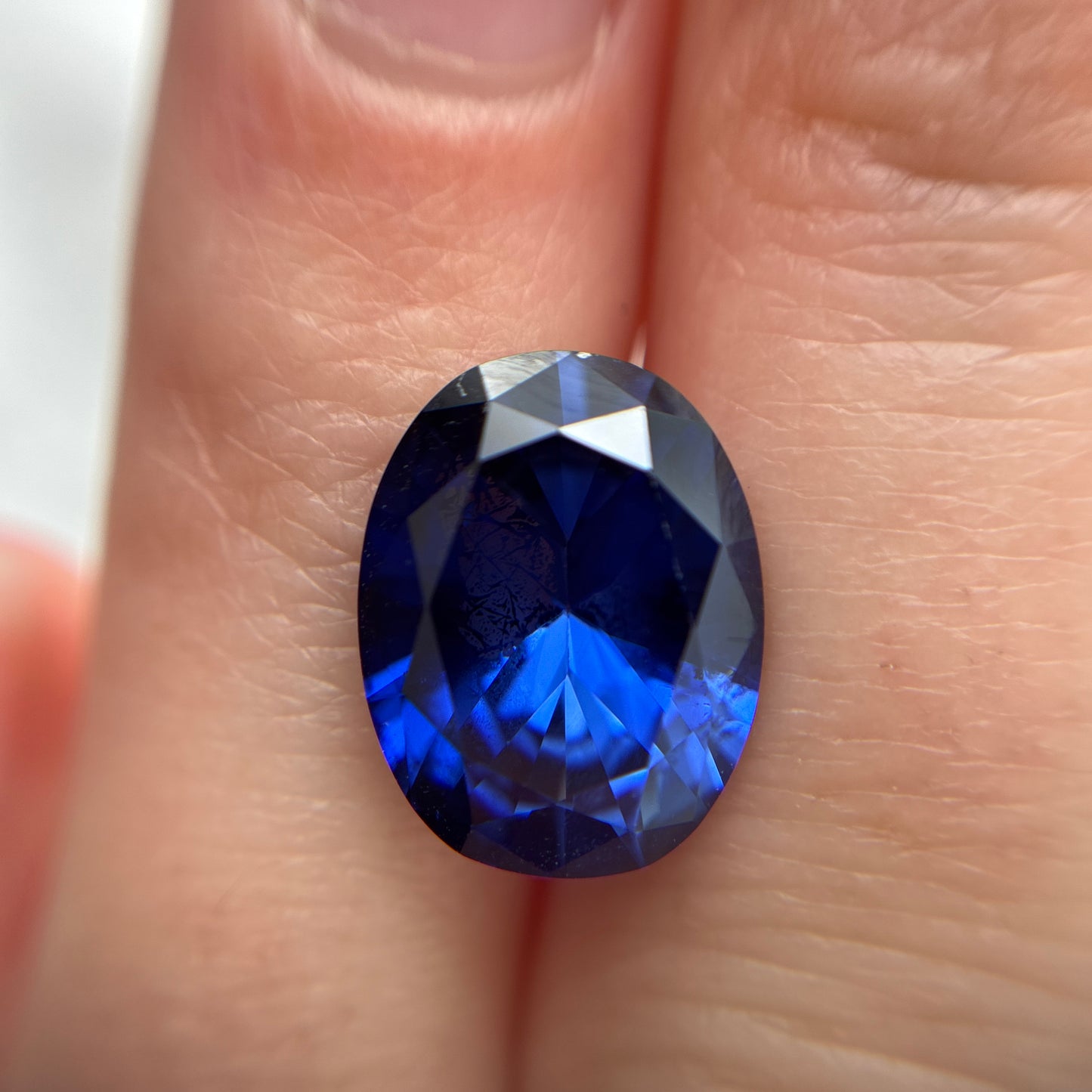 13x10mm Lab Blue Sapphire 6.26 carats