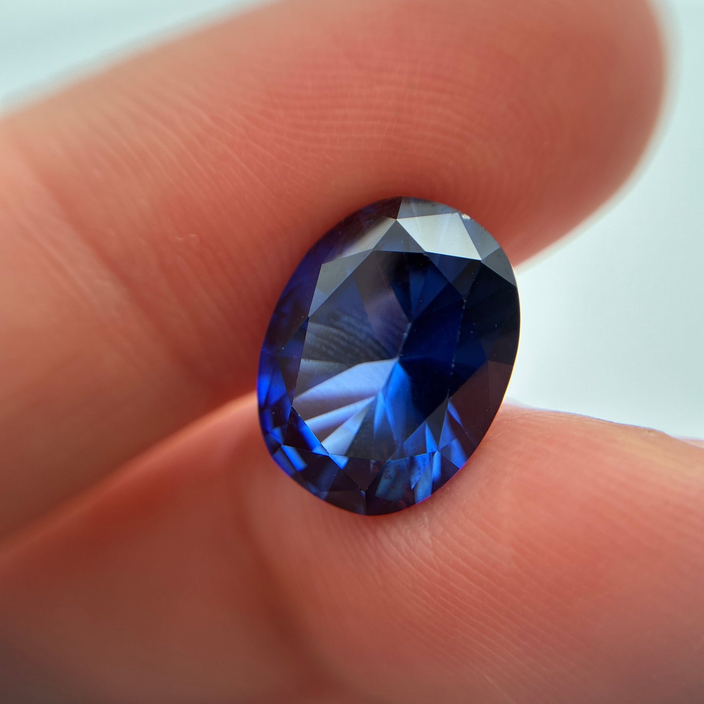 13x10mm Lab Blue Sapphire 6.26 carats