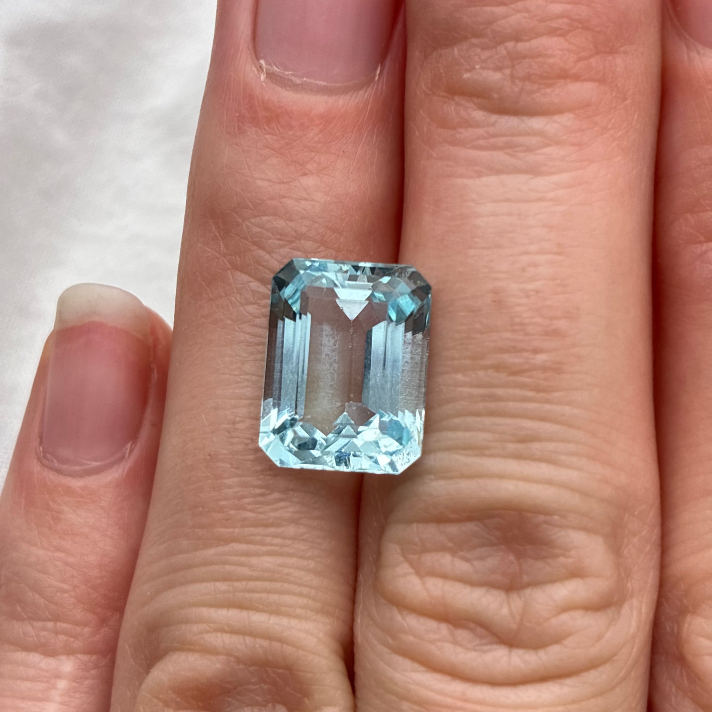 5.37 carat Aquamarine, 12.5x9.5mm Emerald cut