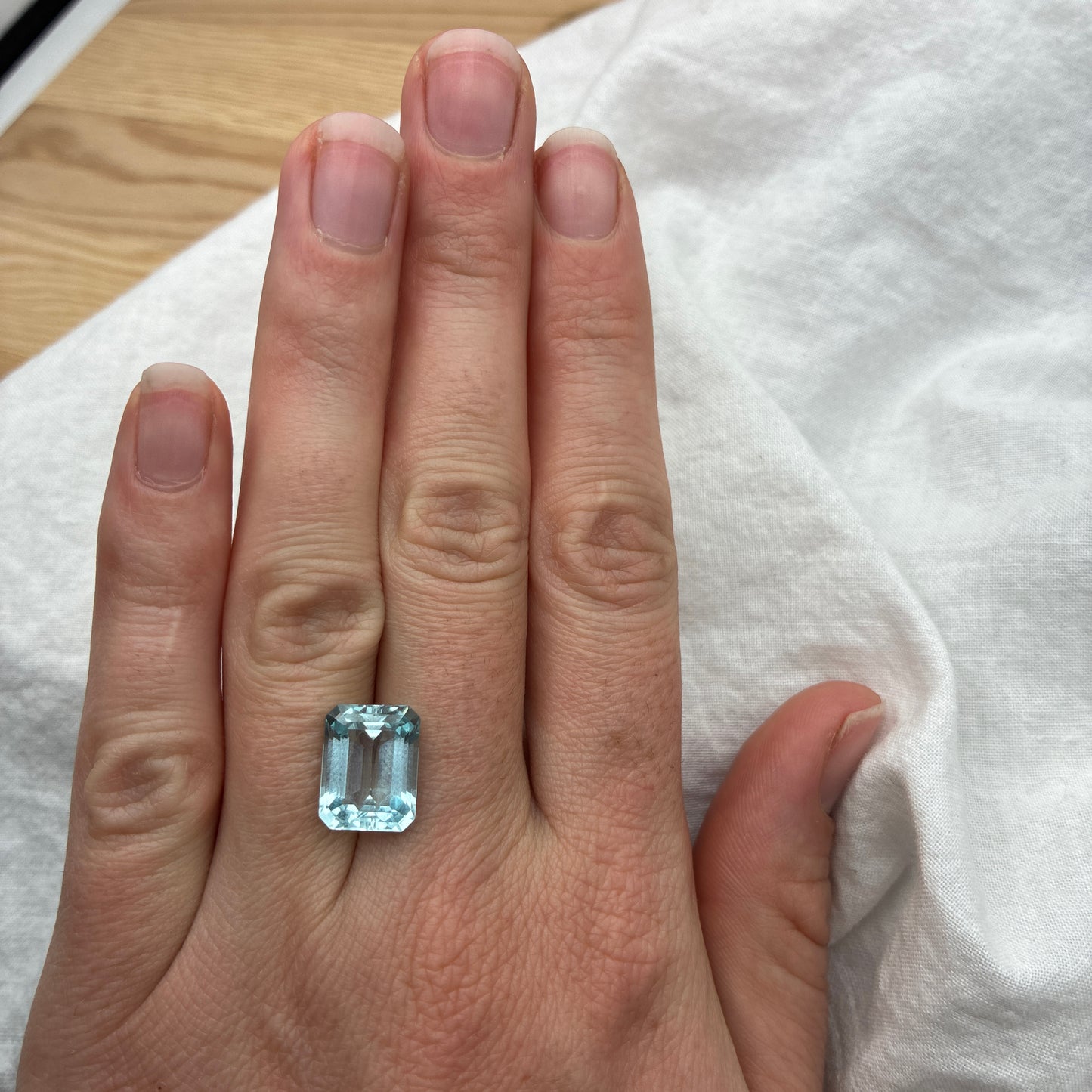 5.37 carat Aquamarine, 12.5x9.5mm Emerald cut