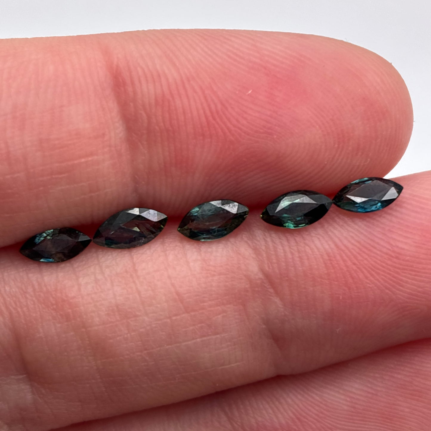 Marquise Cut Bluish Green Sapphire Lot of 12 appr. 6x3mm