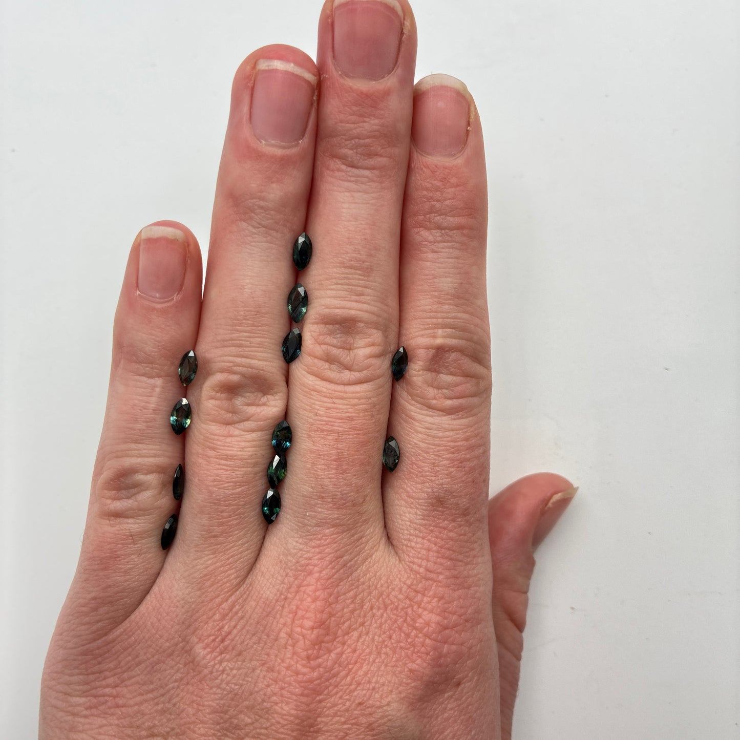 Marquise Cut Bluish Green Sapphire Lot of 12 appr. 6x3mm