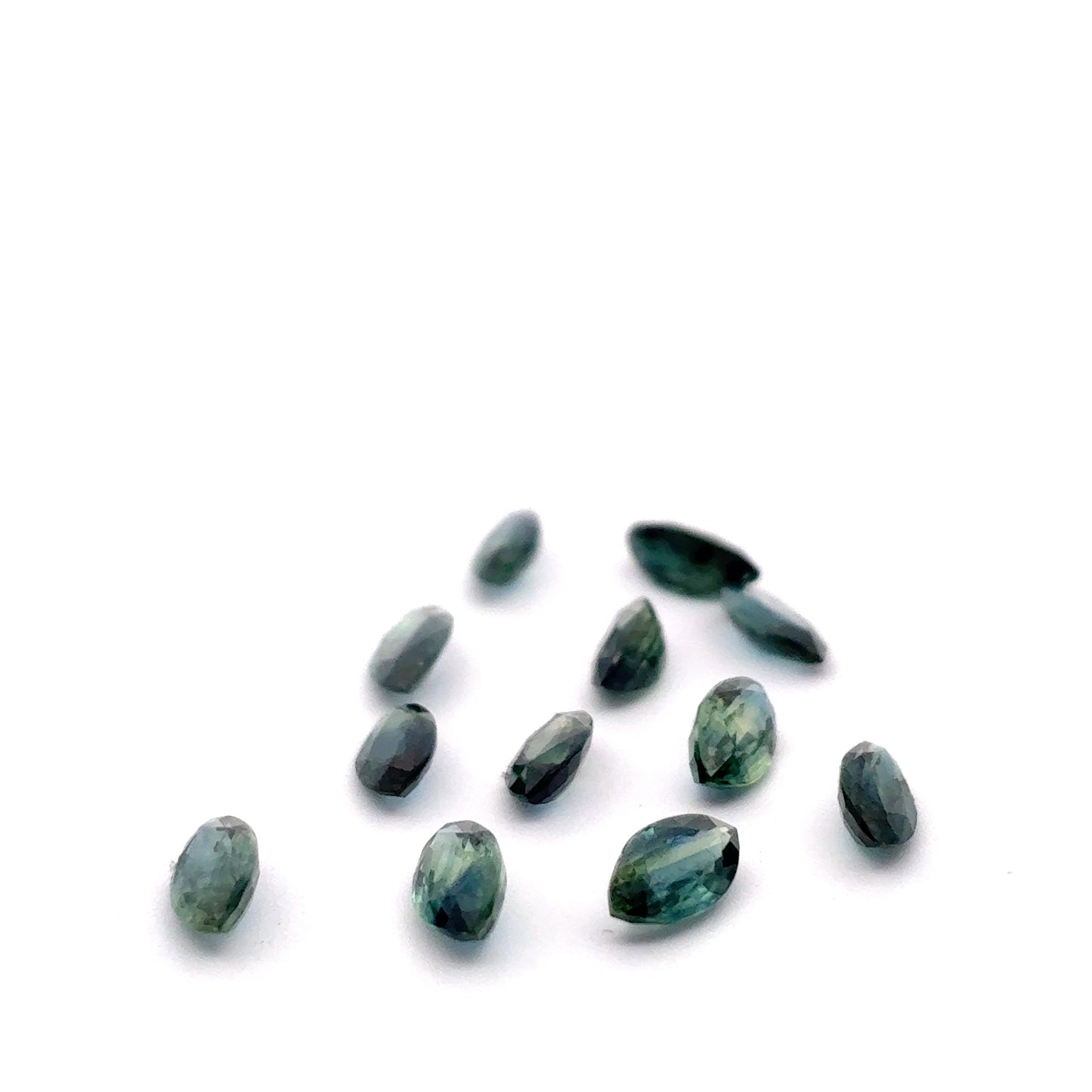Marquise Cut Bluish Green Sapphire Lot of 12 appr. 6x3mm