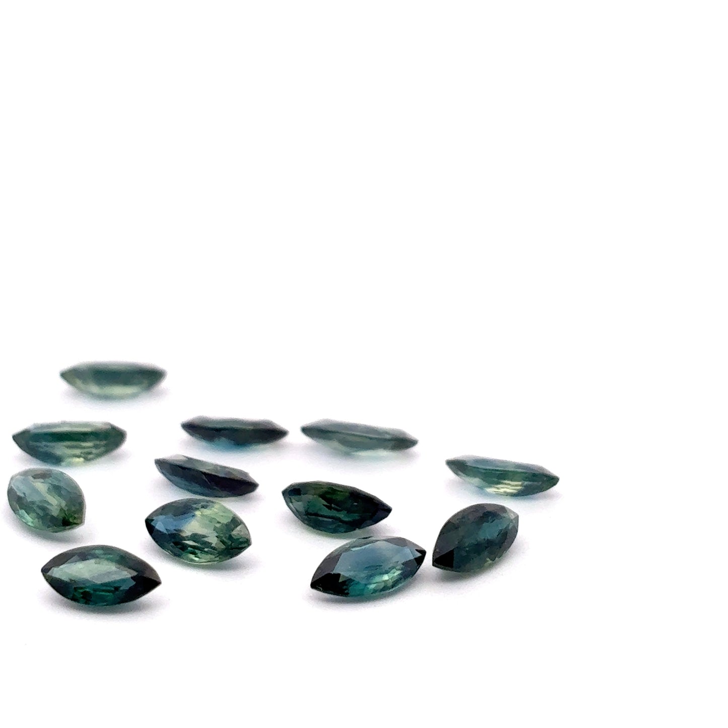 Marquise Cut Bluish Green Sapphire Lot of 12 appr. 6x3mm