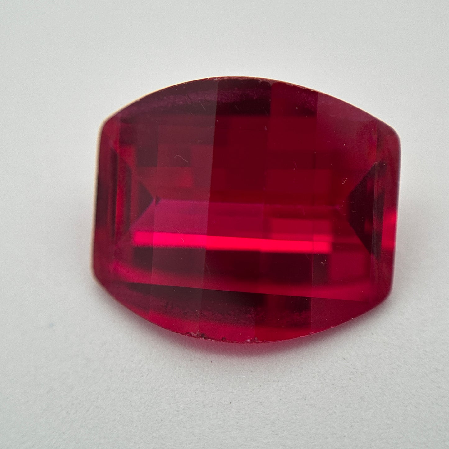 12x10mm Lab Created Ruby, Barrel cut, 5.59 carat