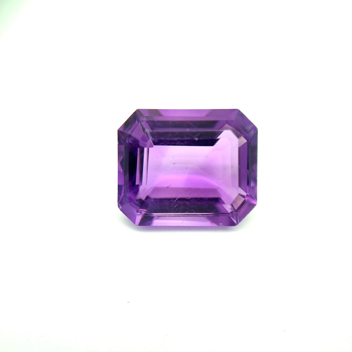 Octagonal (Amethyst) gemstone on a white background
