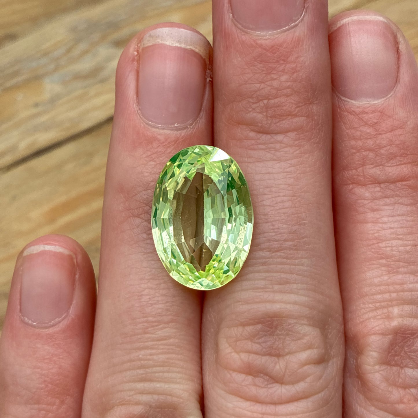 18x13mm Lab Created Green Spinel, 13.28 carat