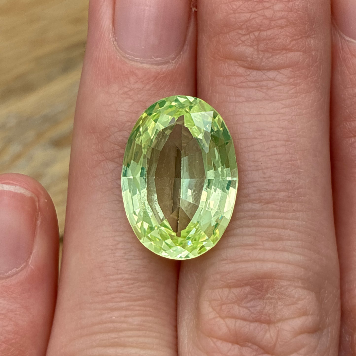 18x13mm Lab Created Green Spinel, 13.28 carat