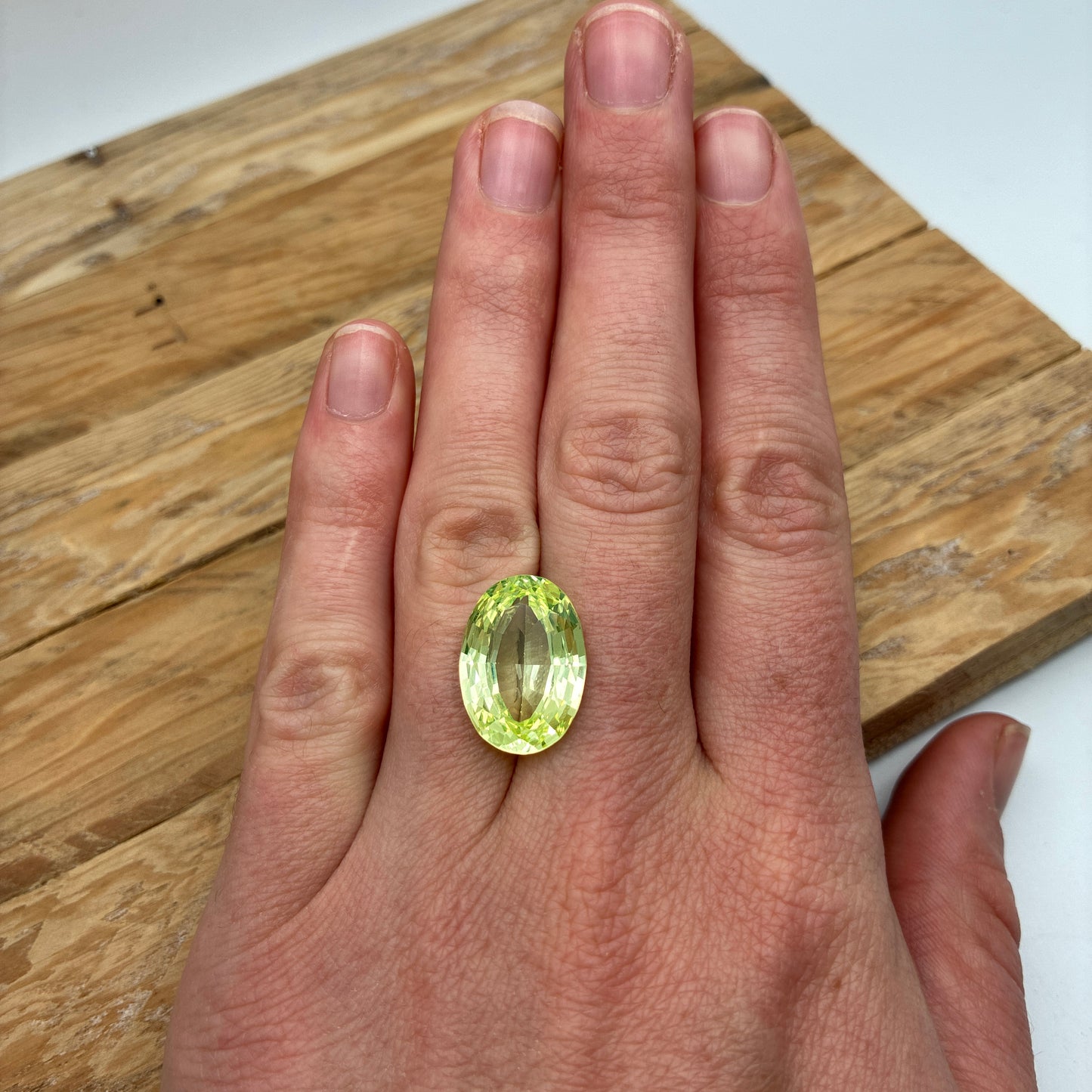 18x13mm Lab Created Green Spinel, 13.28 carat