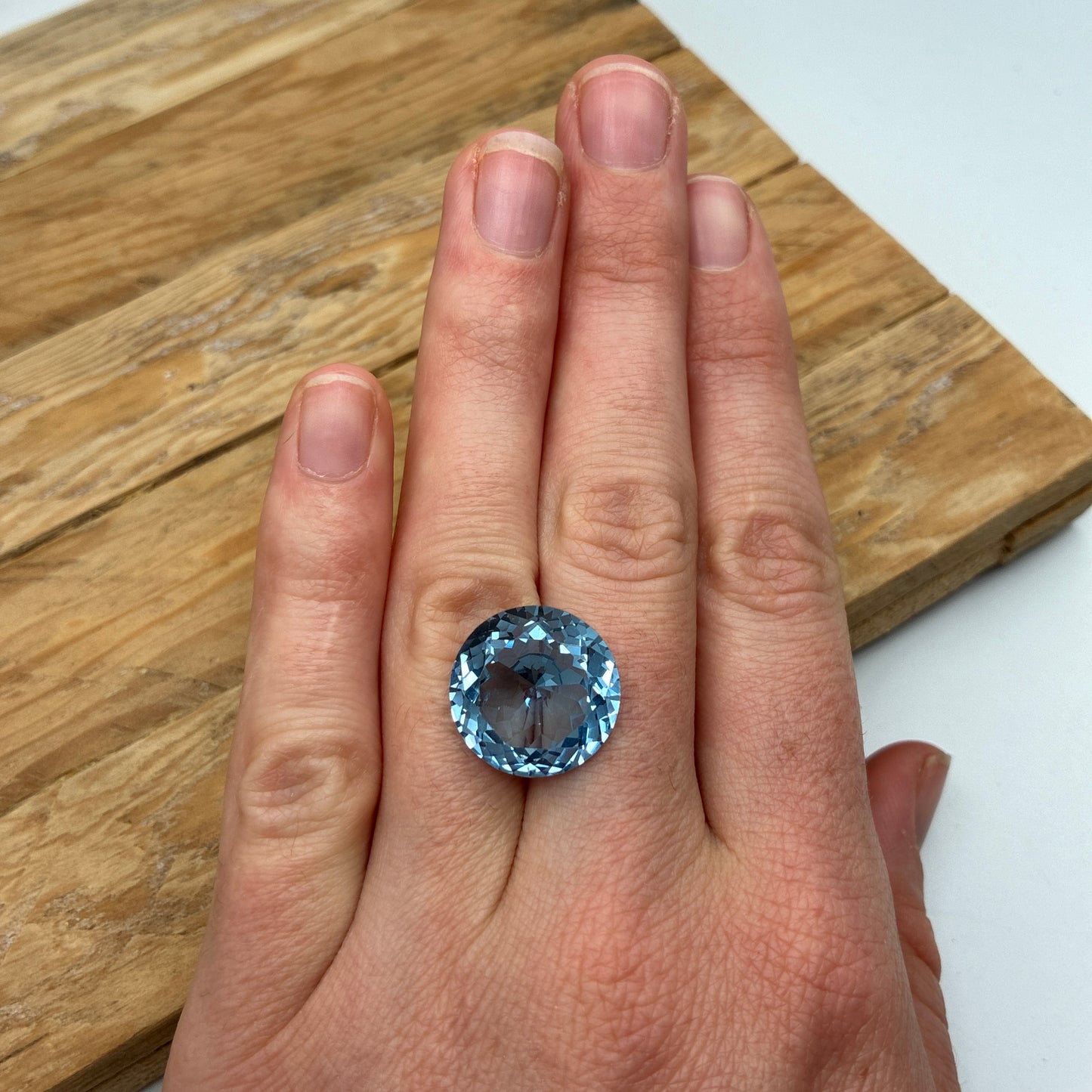 16.5mm Round Lab Created Spinel, Blue, 17 carats