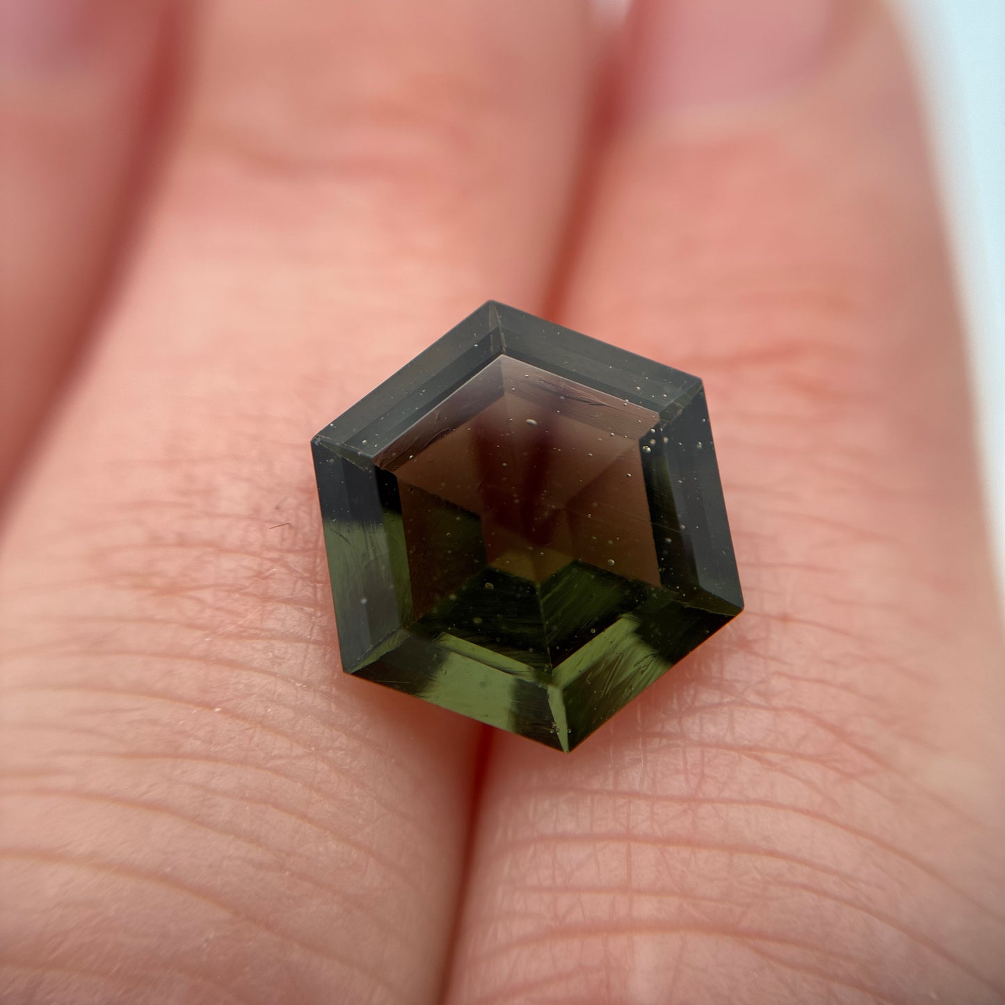 11mm Hexagon Moldavite, 3.79 carats