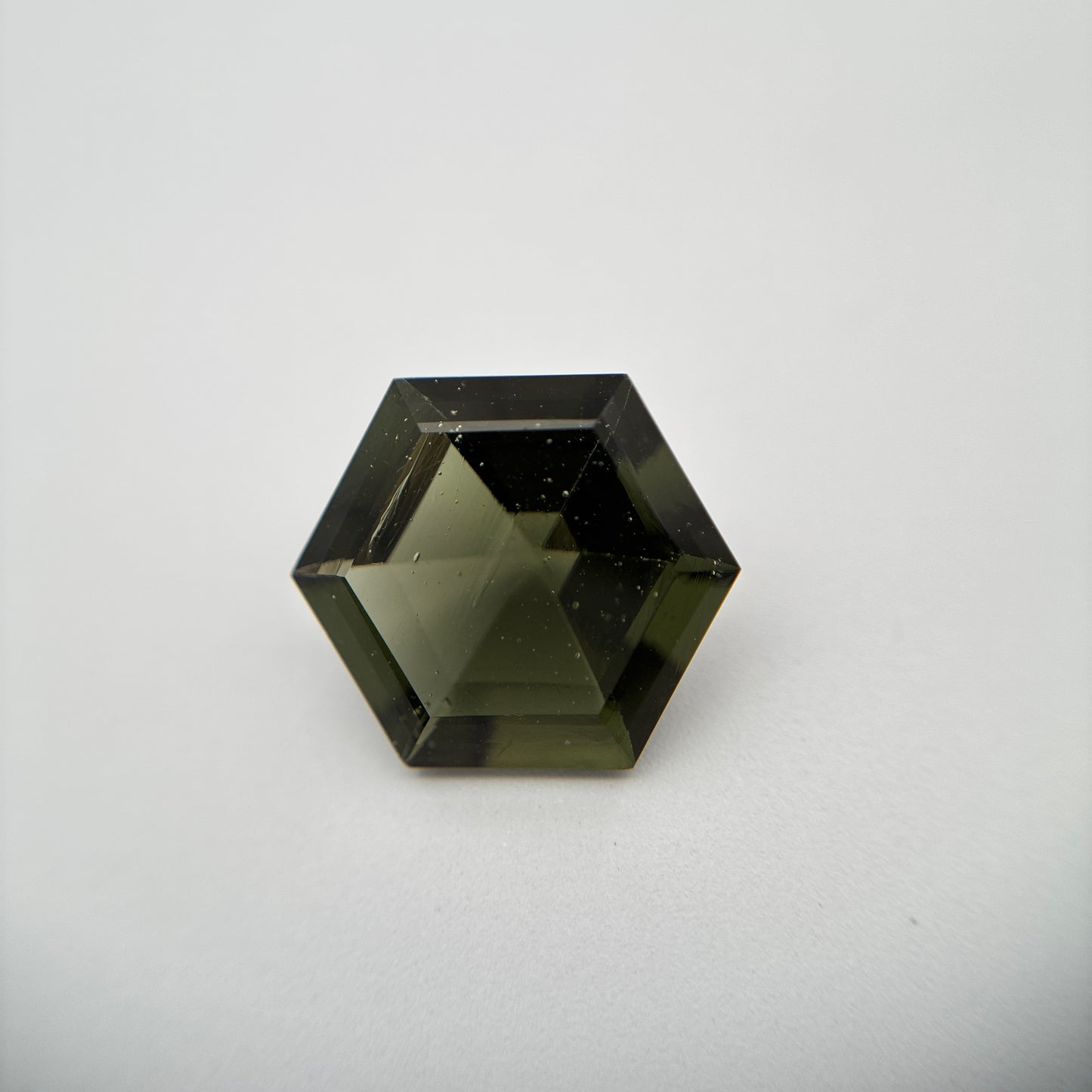 11mm Hexagon Moldavite, 3.79 carats