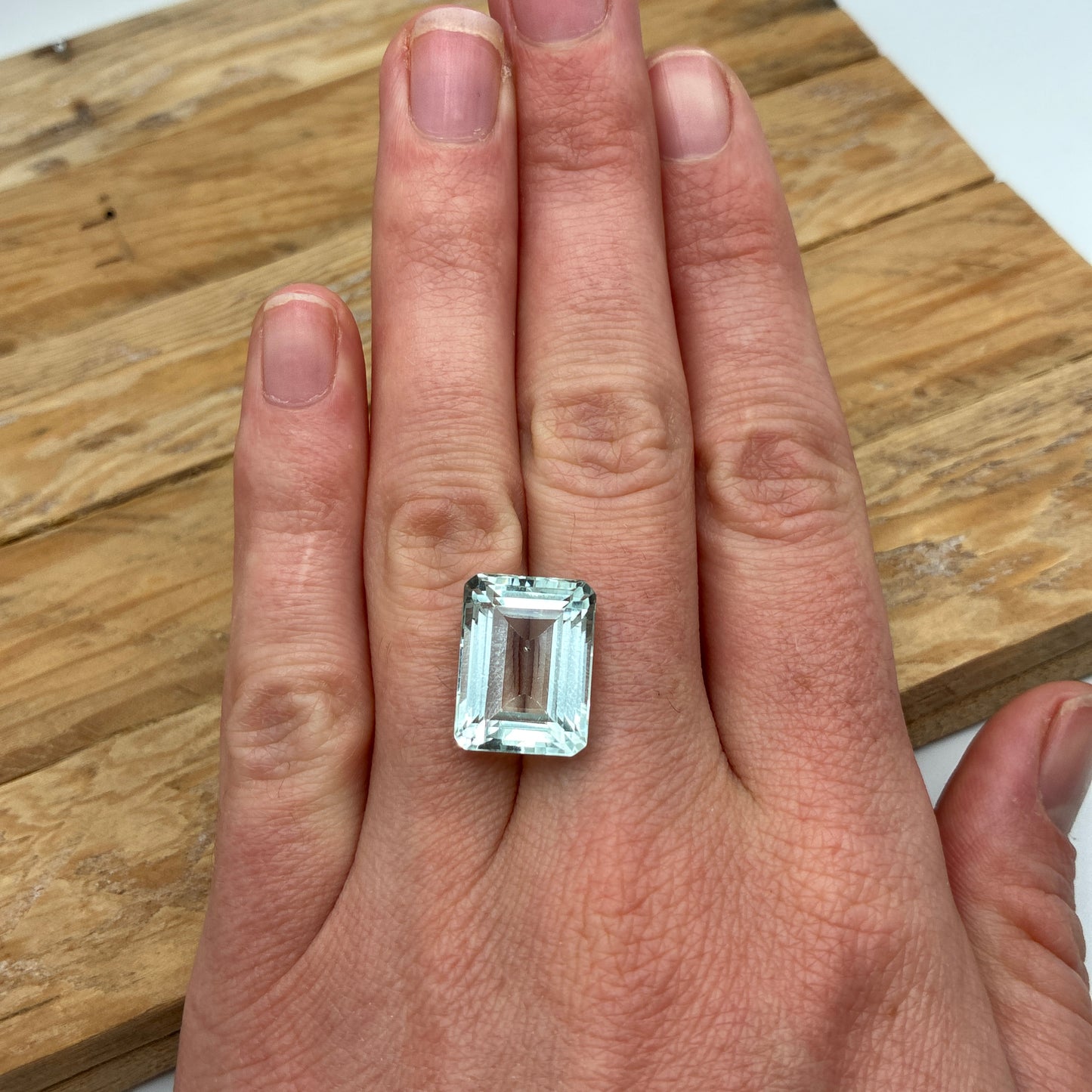 16x12mm Aquamarine,12.56 carat, Light Blue Emerald cut