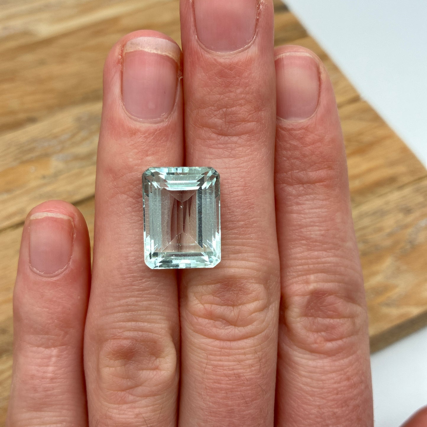 16x12mm Aquamarine,12.56 carat, Light Blue Emerald cut