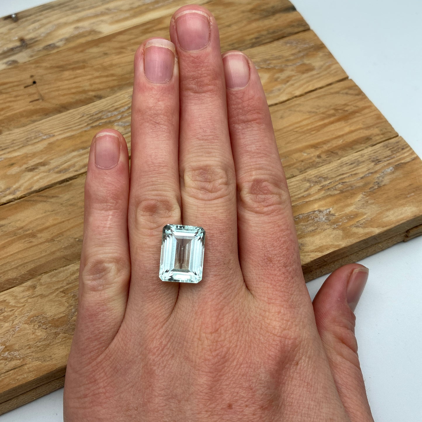 16x12mm Aquamarine,12.56 carat, Light Blue Emerald cut