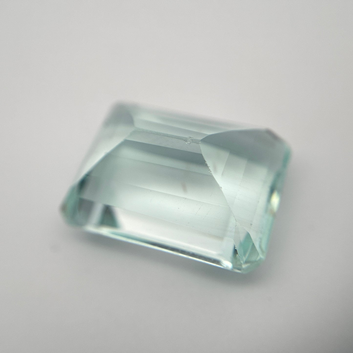 16x12mm Aquamarine,12.56 carat, Light Blue Emerald cut