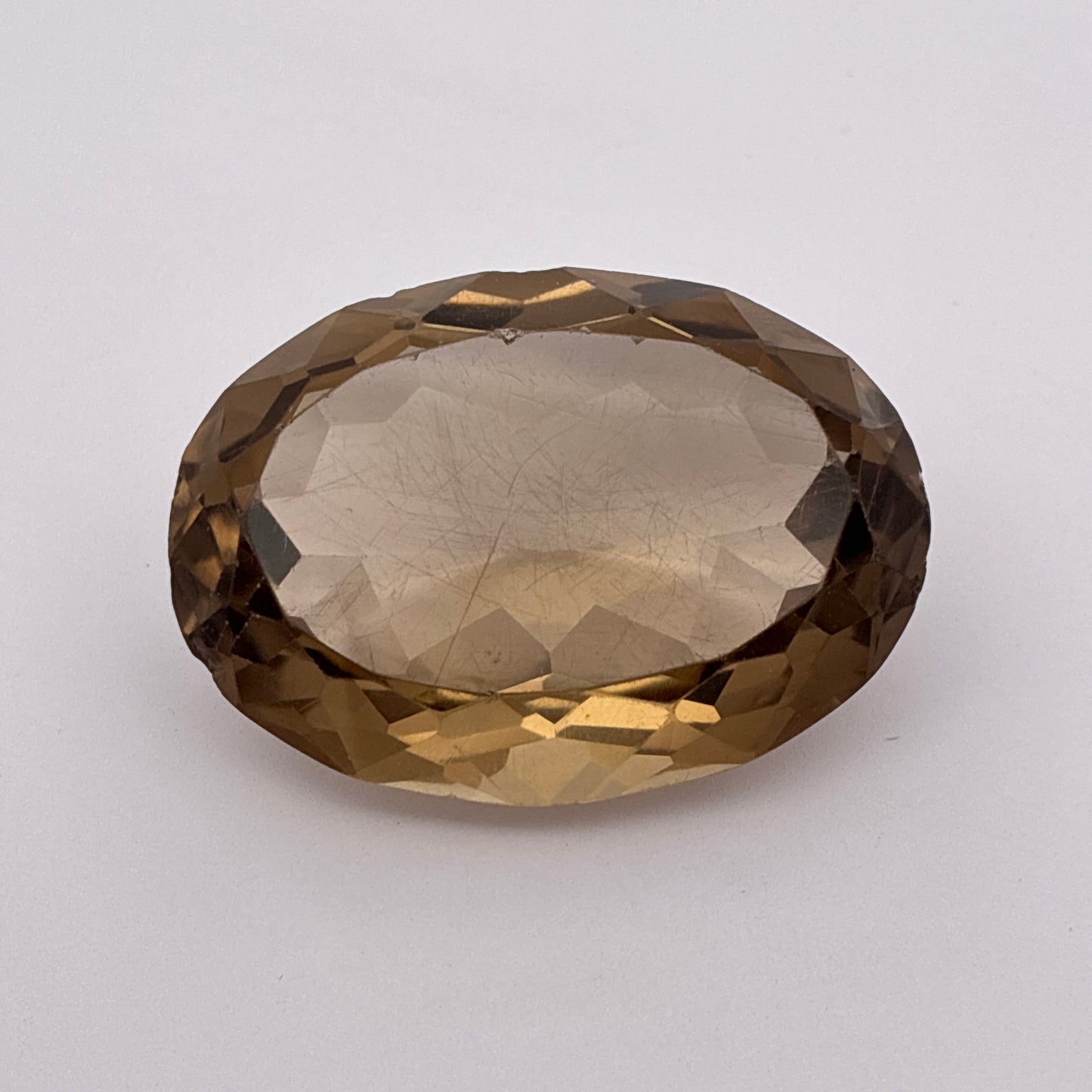 88 carat Rough Smokey Quartz, 36x26mm Scratched and Chipped Gem