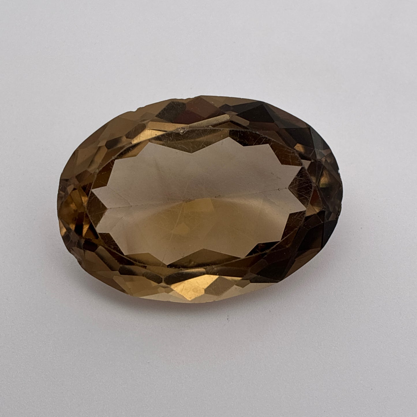 88 carat Rough Smokey Quartz, 36x26mm Scratched and Chipped Gem