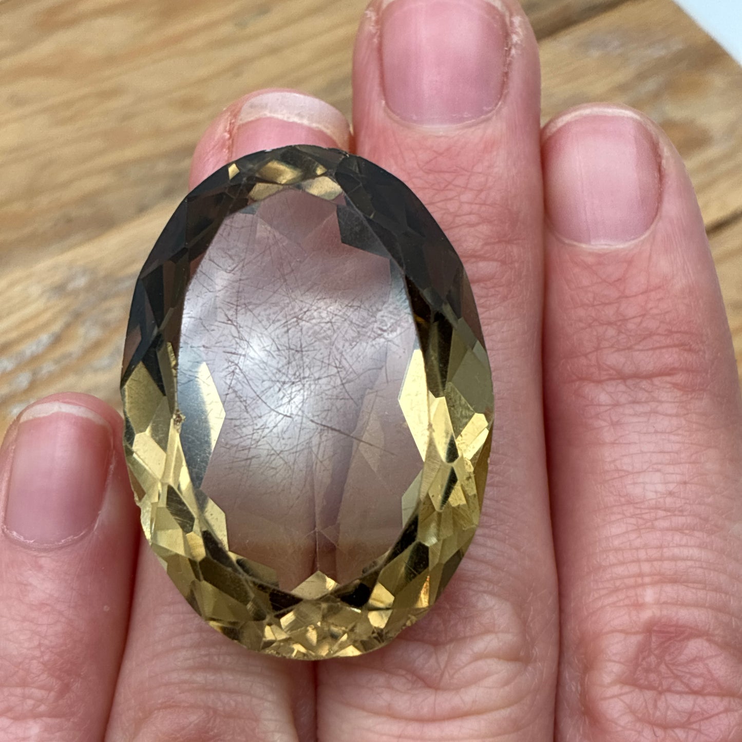 88 carat Rough Smokey Quartz, 36x26mm Scratched and Chipped Gem