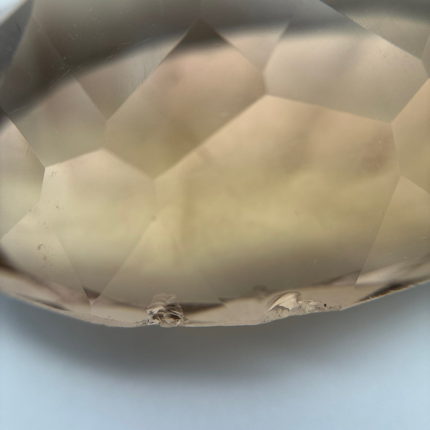 88 carat Rough Smokey Quartz, 36x26mm Scratched and Chipped Gem