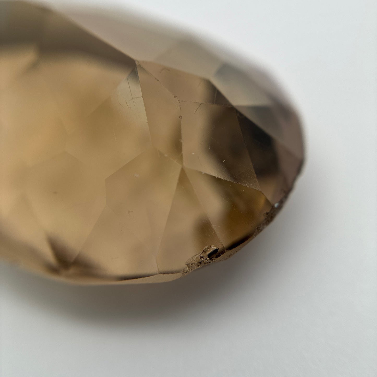 88 carat Rough Smokey Quartz, 36x26mm Scratched and Chipped Gem