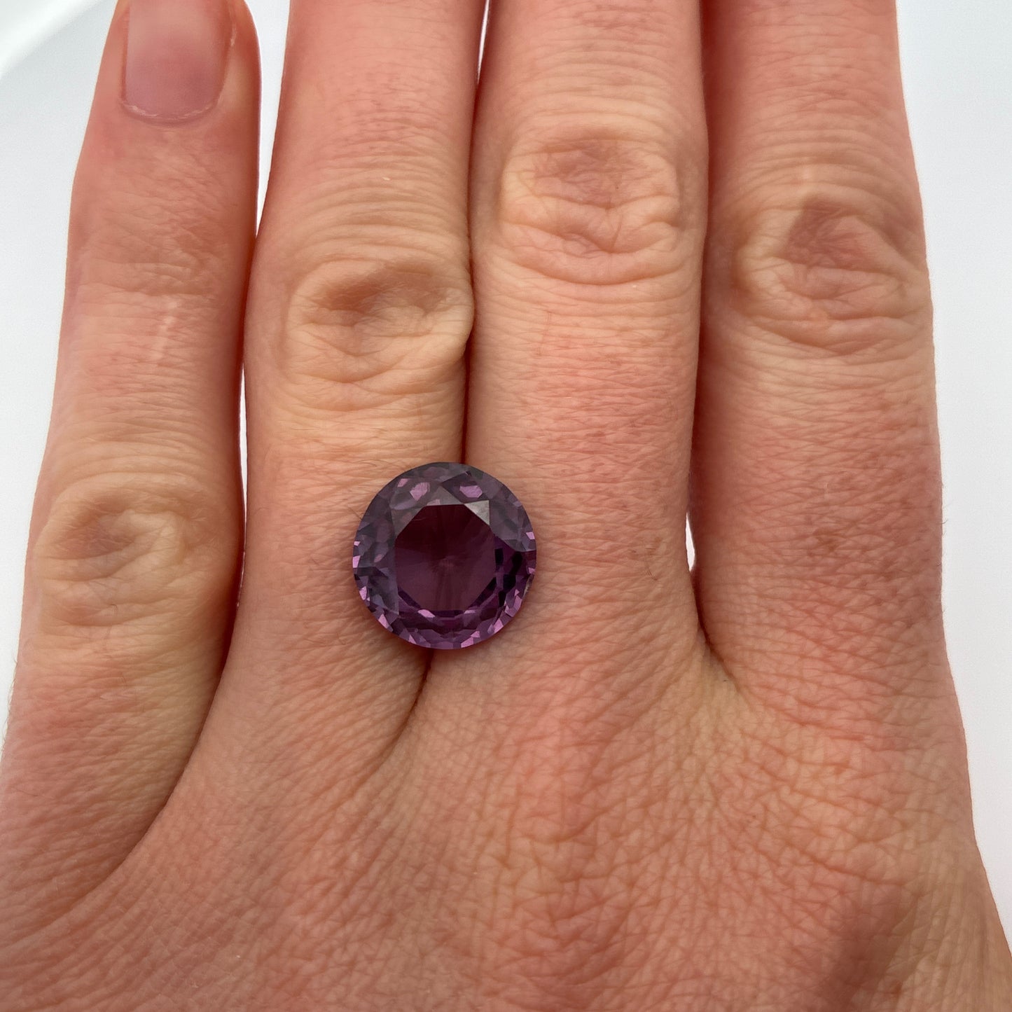 12mm Round Purple Lab Sapphire, 8.19 carat Color-Change
