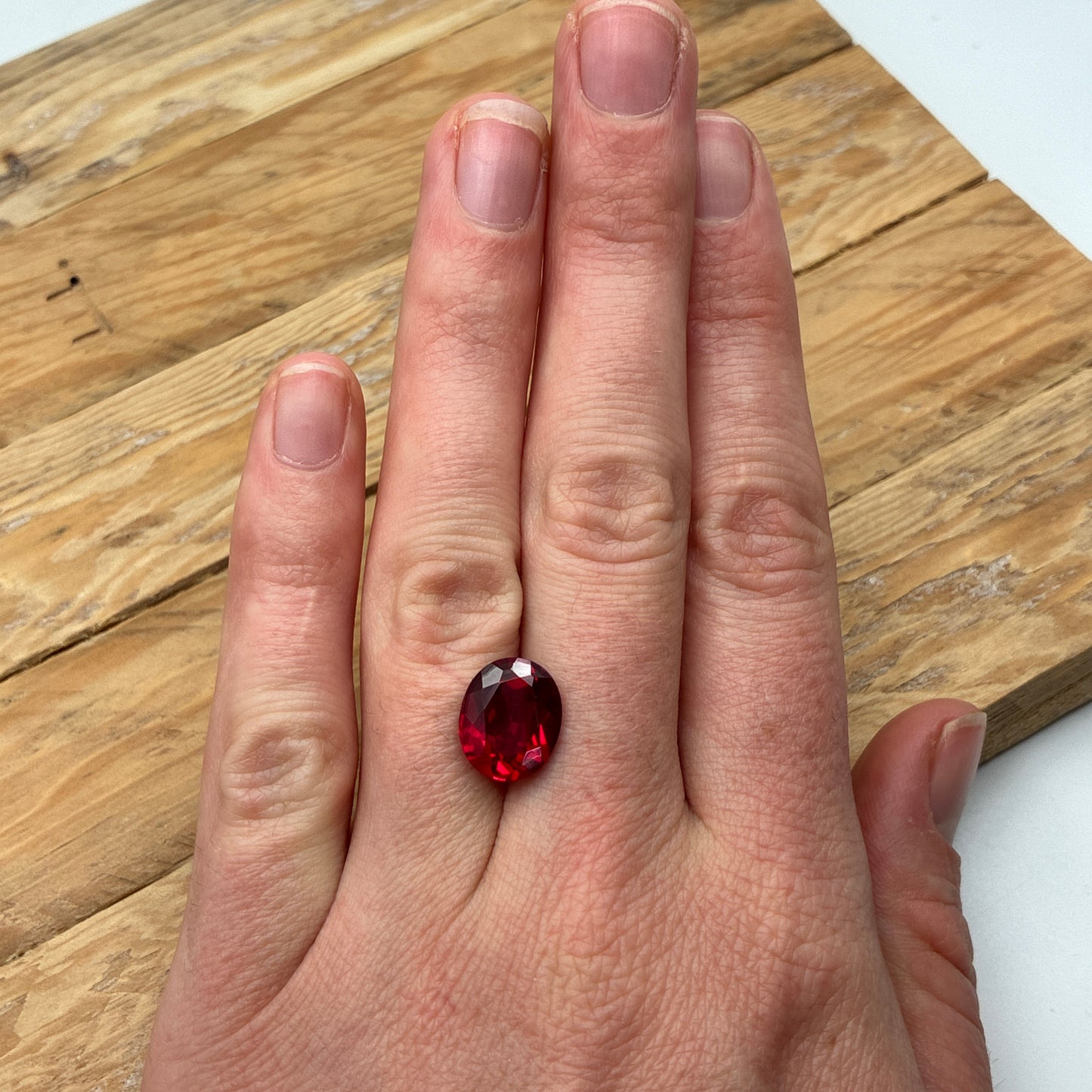 12x10mm Lab Created Ruby, Loose Gemstone