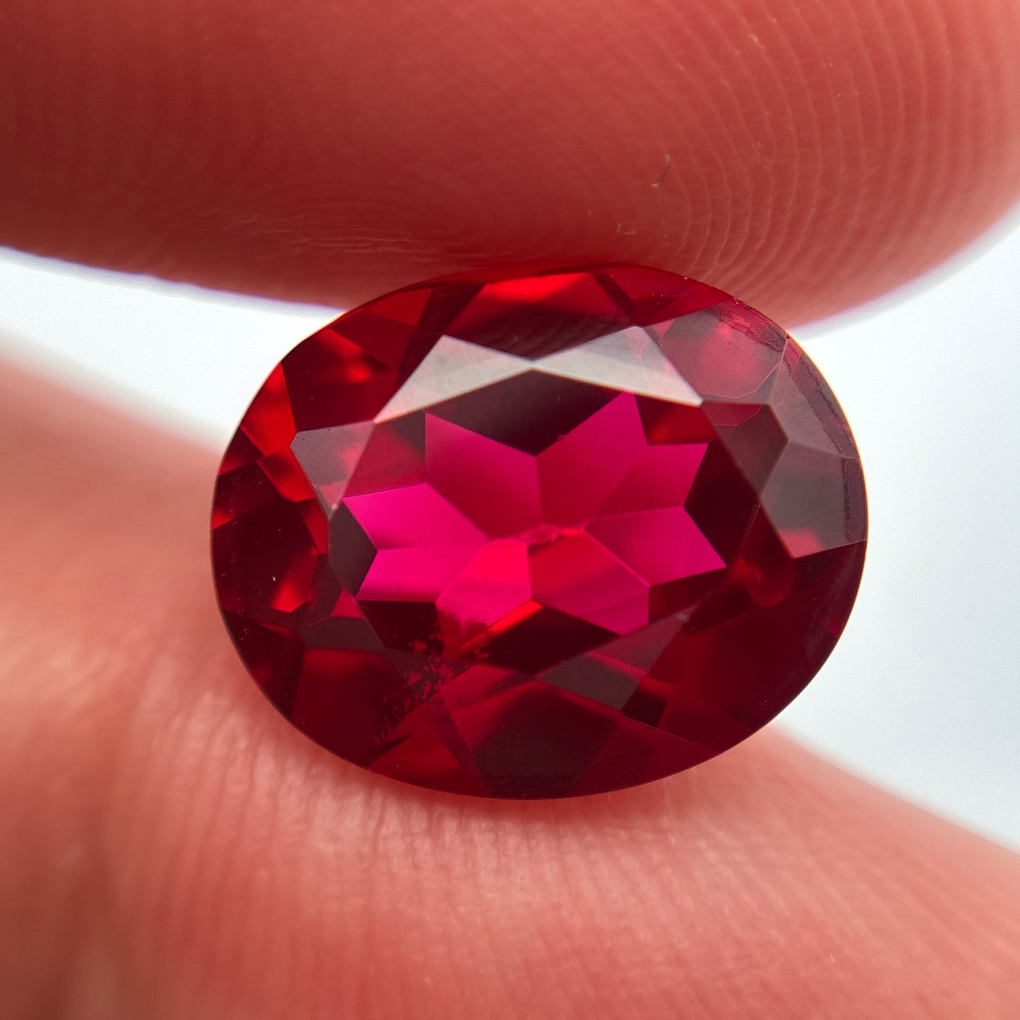 12x10mm Lab Created Ruby, Loose Gemstone
