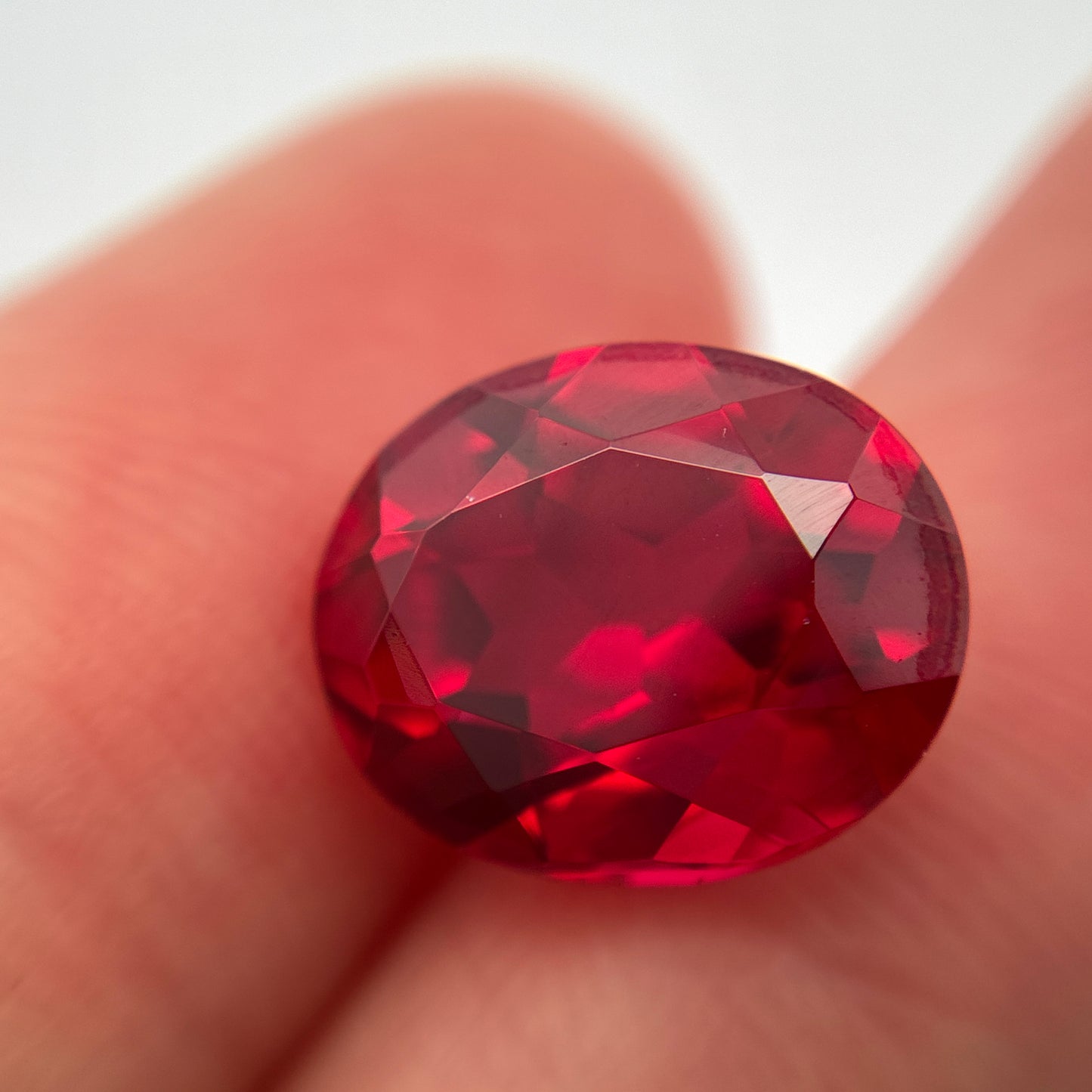 12x10mm Lab Created Ruby, Loose Gemstone
