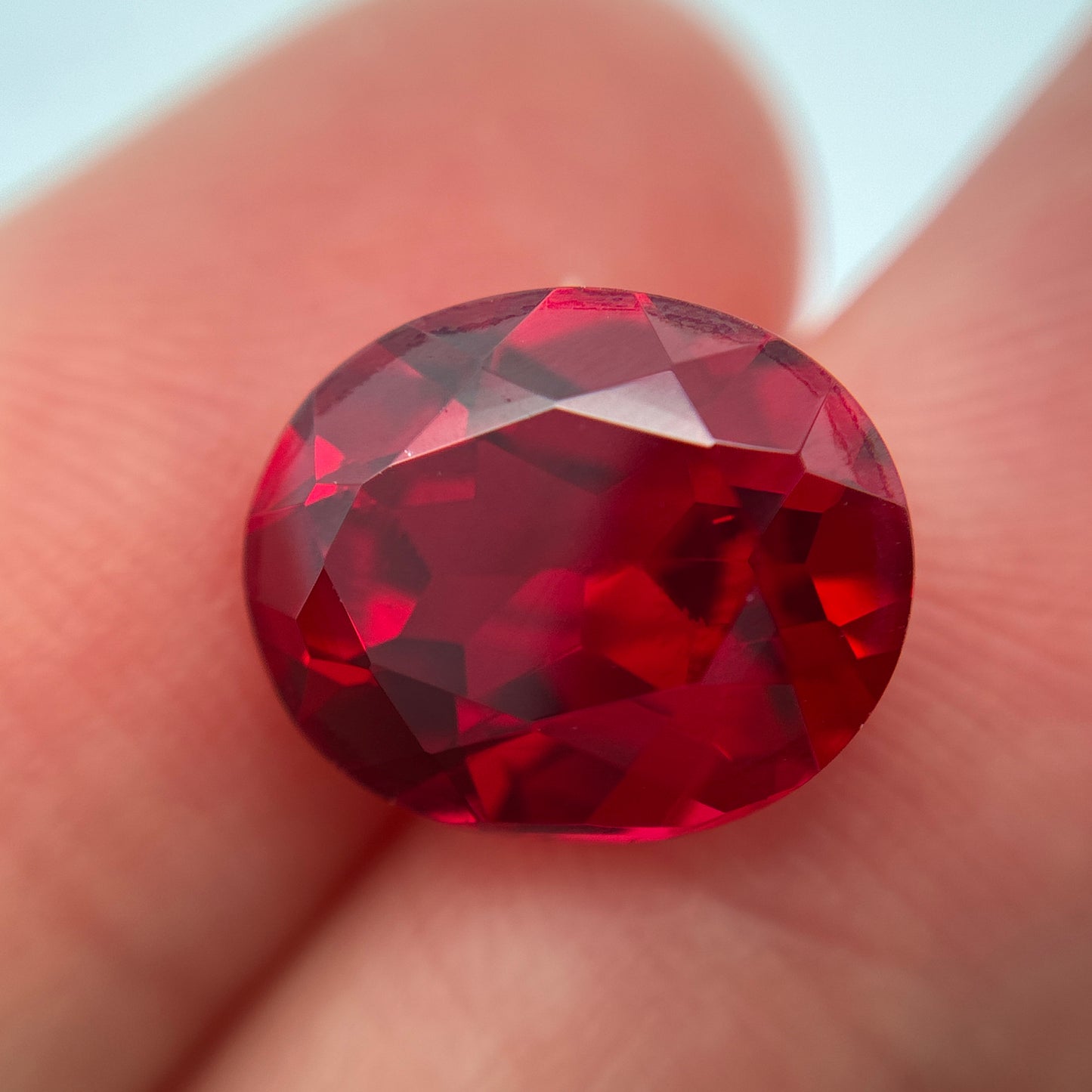 12x10mm Lab Created Ruby, Loose Gemstone