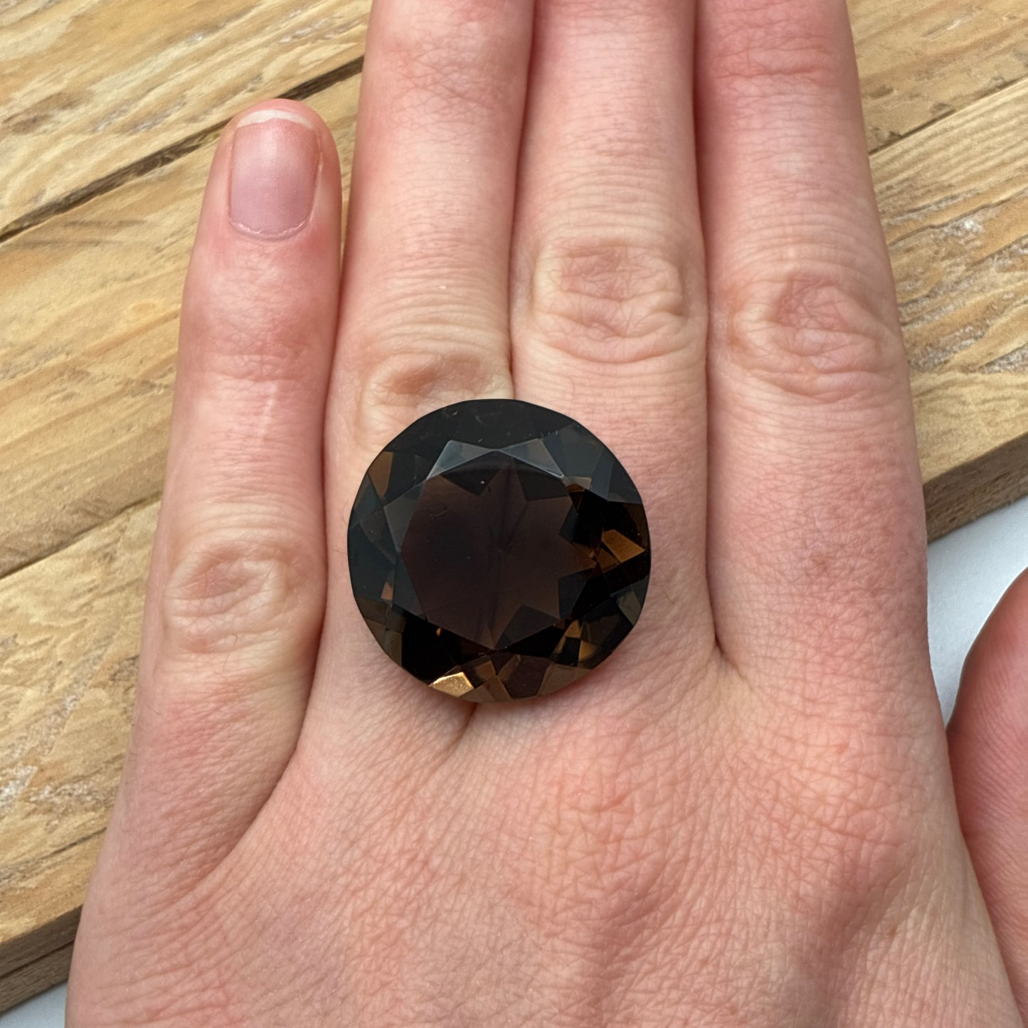 24mm Round Smoky Quartz, 42 carats