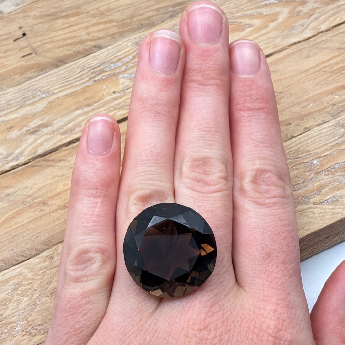 24mm Round Smoky Quartz, 42 carats