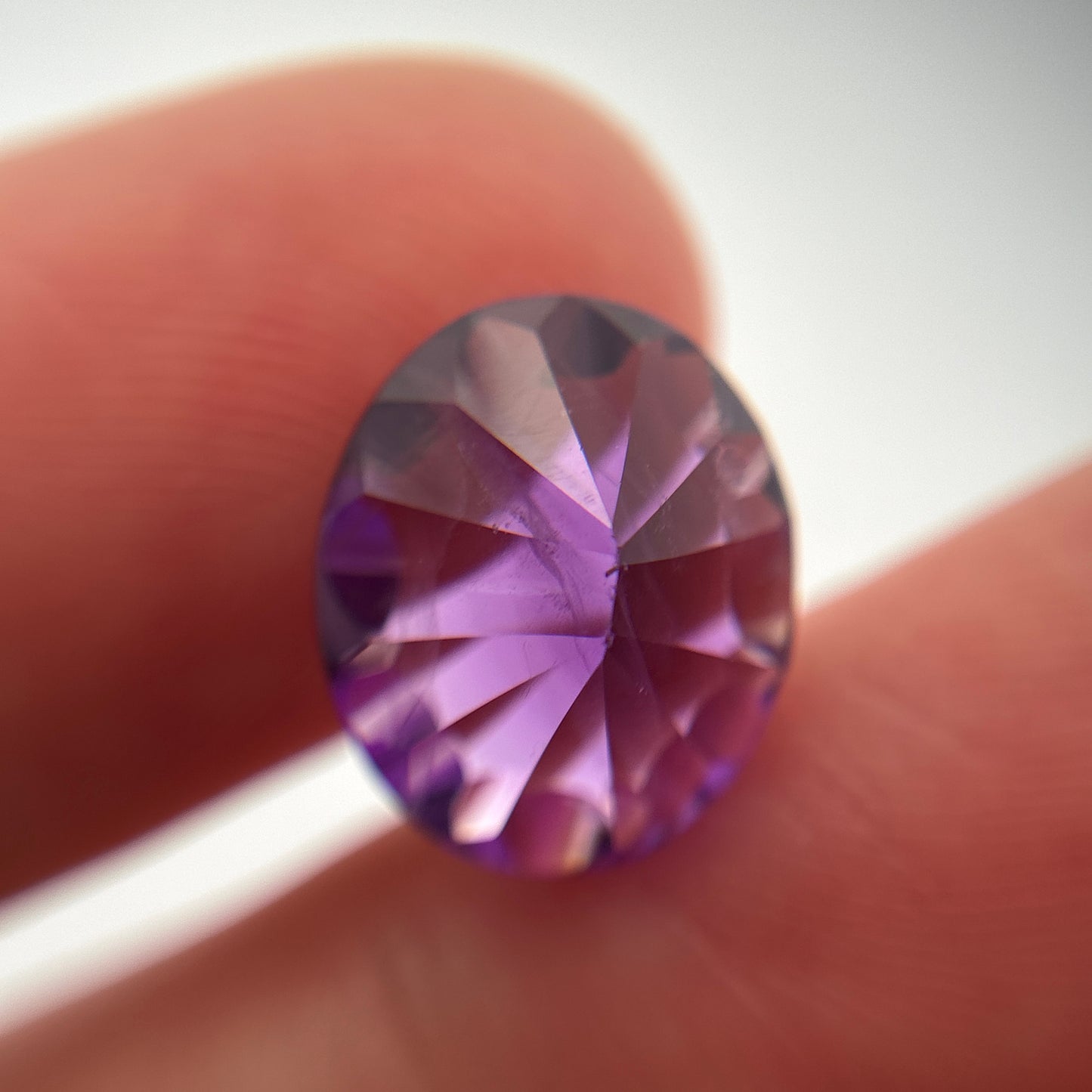 12x10mm Concave Oval Cut Amethyst, 3.94 carat