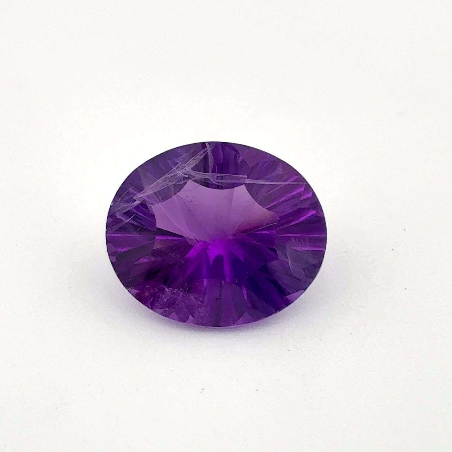 12x10mm Concave Oval Cut Amethyst, 3.94 carat