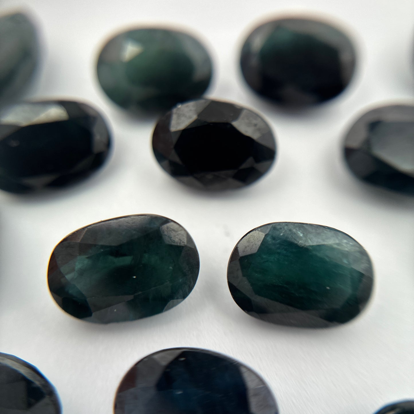 One-7x5mm Dark Blue Sapphire, Nearly Black, Natural Recycled Oval cut Gemstone